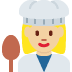 👩🏼‍🍳 woman cook: medium-light skin tone display on Twitter